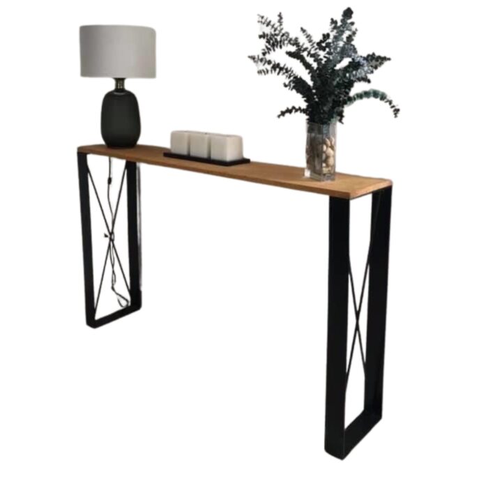 Dekorwish Metal Base and Wooden Table