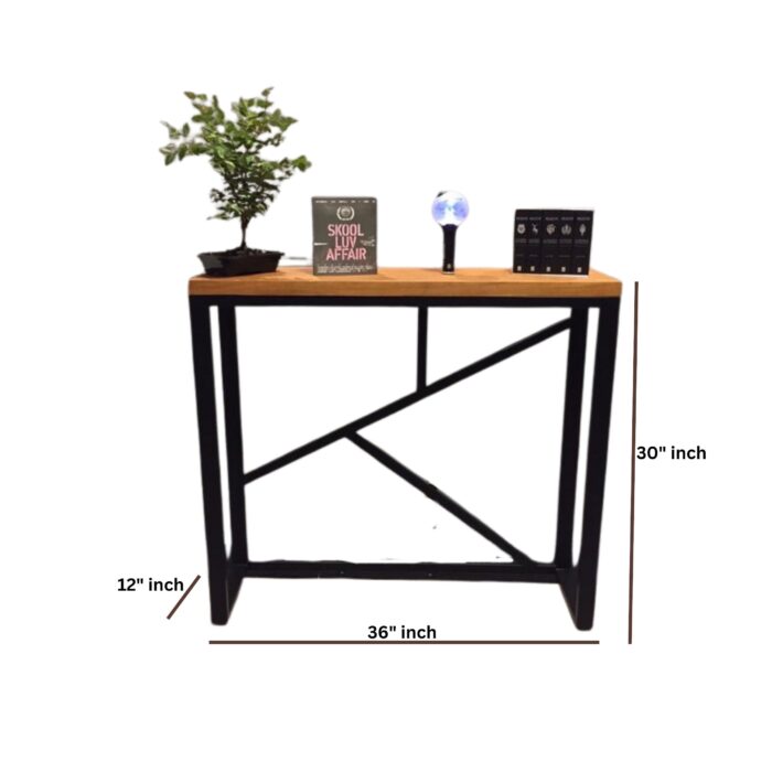 Dekorwish Metal Base and Wooden Table