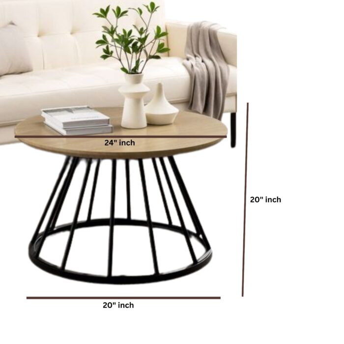 Dekorwish Metal Base and Wooden Table