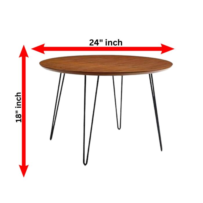 Dekorwish Metal Base and Wooden Table