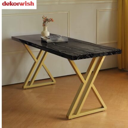 Dekorwish Gold Metal Table Legs 28" x 18"  Modern Y-Shape Heavy Duty Desk  Base  Set of 2 DIY Industrial Dining Table Legs - dekorwish