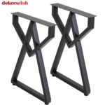 Table Legs 28 inch,DIY Desk Legs,Diamond Black Dining Metal Table Legs,Console Table Leg,Computer Table Legs,Office Table Legs,28″ H X 20″ W in Set of 2 (6)